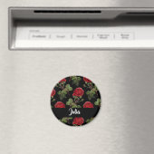 Individuelle Name-rote Rosen Magnet (In Situ (Geschirrspüler))