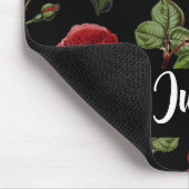 Individuelle Name-rote Rosen Mousepad (Ecke)