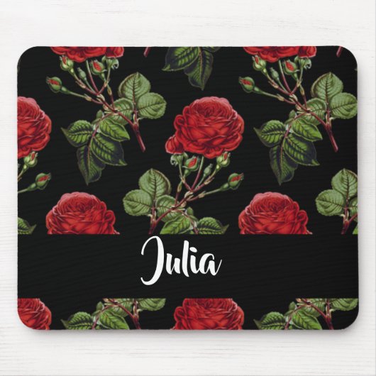 Individuelle Name-rote Rosen Mousepad (Vorne)