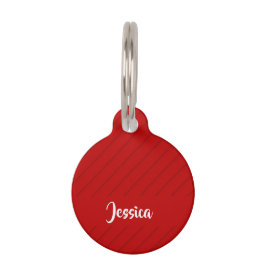 Individuelle Name roter diagonaler Kunststoff stru Haustiermarke