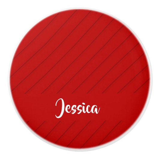 Individuelle Name roter diagonaler Kunststoff stru Keramikknauf (Vorderseite)