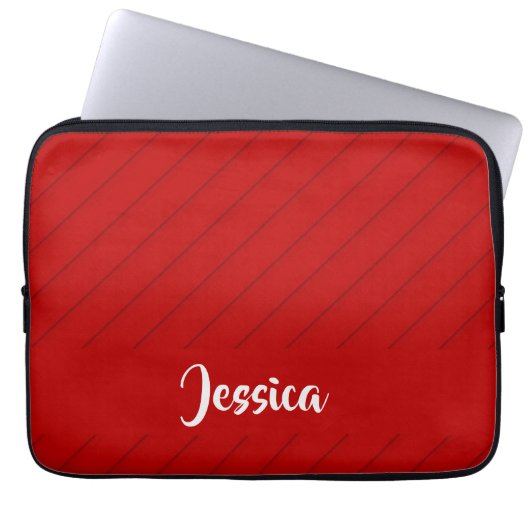 Individuelle Name roter diagonaler Kunststoff stru Laptopschutzhülle (Vorderseite)