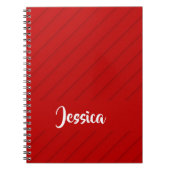 Individuelle Name roter diagonaler Kunststoff stru Notizblock (Vorderseite)