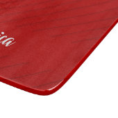 Individuelle Name roter diagonaler Kunststoff stru Schneidebrett (Ecke)