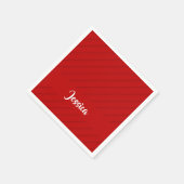 Individuelle Name roter diagonaler Kunststoff stru Serviette (Ecke)
