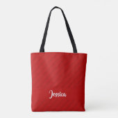 individuelle Name roter diagonaler Kunststoff stru Tasche (Rückseite)