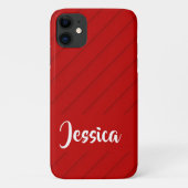 Individuelle Name roter diagonaler Kunststoff text Case-Mate iPhone Hülle (Rückseite)