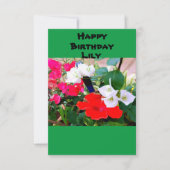 Individuelle Name Roter Hibiskus Geburt Wasserfarb Karte (Vorderseite)