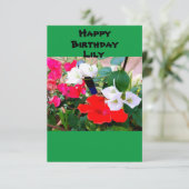 Individuelle Name Roter Hibiskus Geburt Wasserfarb Karte (Stehend Vorderseite)