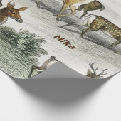 Individuelle Name Roter Hirschhaar, Hind, Roebuck, Geschenkpapier (Ecke)