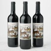 Individuelle Name Roter Hirschhaar, Hind, Roebuck, Weinetikett (Flaschen)