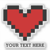 Individuelle Name Roter Pixel-Notebook-Aufkleber Aufkleber (Vorderseite)