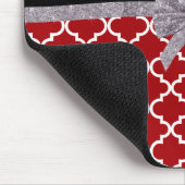 Individuelle Name rotes Marokkanmuster Mousepad (Ecke)