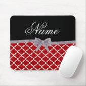 Individuelle Name rotes Marokkanmuster Mousepad (Mit Mouse)