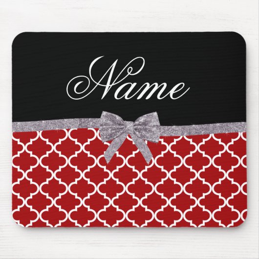 Individuelle Name rotes Marokkanmuster Mousepad (Vorne)