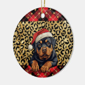 Individuelle Name Rottweiler Hund Weihnachtsmannmü Keramik Ornament (Links)