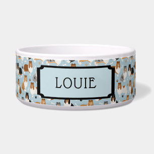 Individuelle Name Rough Collie Paws and Bones Napf