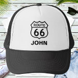 Individuelle Name Route 66 Sign Trucker Hat Truckerkappe<br><div class="desc">Fügen Sie Ihren Namen hinzu und erstellen Sie einfach Ihren personalisierten Route 66 Trucker Hut. Sie können dieses Design auf anderen Zazzle-Produkten übertragen und an die meisten Zazzle-Produkte anpassen. Sie können auch auf die Schaltfläche CUSTOMIZE klicken, um Details wie Hintergrundfarbe, Text, Schriftart oder einige Grafiken hinzuzufügen, zu löschen oder zu...</div>