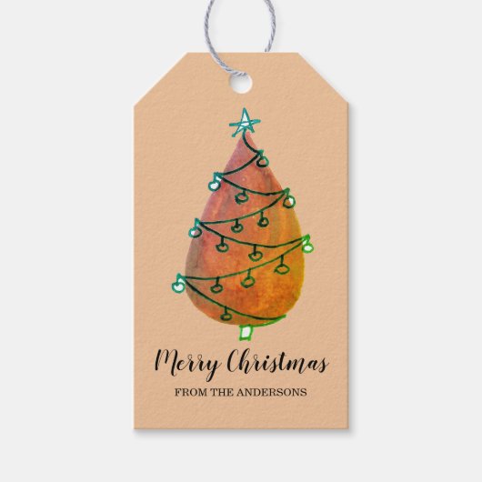 Individuelle Name Rustic Brown Weihnachtsbaum Geschenkanhänger (Vorderseite)