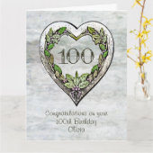 Individuelle Name Rustikale 100. Geburtstagskarte Karte (Gelbe Blume)