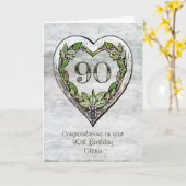 Individuelle Name Rustikale 90. Geburtstagskarte Karte (Gelbe Blume)