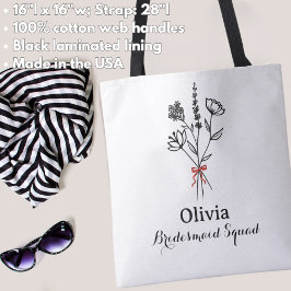 Individuelle Name, Rustikale Blume Bow, Bridesmädc Tasche