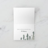 Individuelle Name Rustikale Hütte Aquarellwald Grü Feiertagskarte (Innenseite)