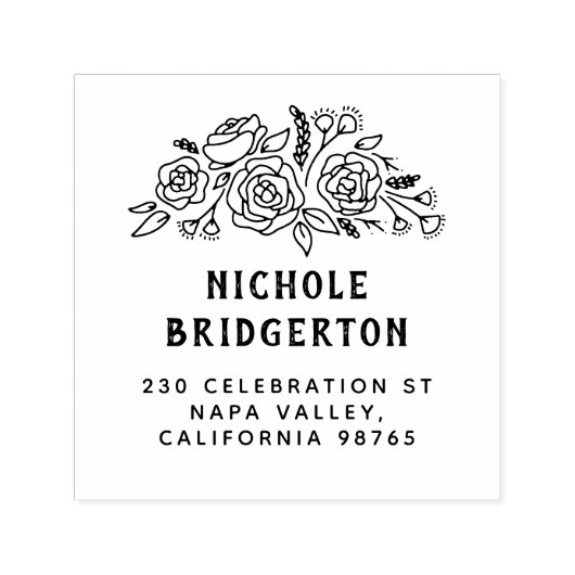 Individuelle Name Rustikale Rücksendeadresse Permastempel (Design)