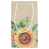 Individuelle Name | Rustikale Sonnenblumen Gastges Kleine Geschenktüte (Rückseite)