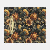 Individuelle Name Rustikale Sonnenblumen Vintage W Fleecedecke (Vorderseite (Horizontal))