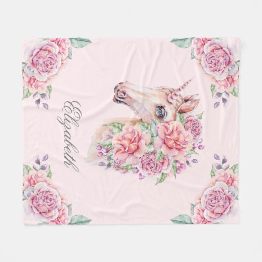 individuelle Name Rustikale Wasserfarben Fleecedecke (Vorderseite (Horizontal))