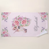 individuelle Name Rustikale Wasserfarben Strandtuch (Vorderseite)