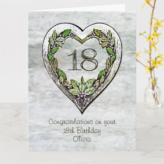 Individuelle Name Rustikaler 18. Geburtstag Karte (Gelbe Blume)