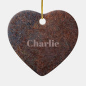 individuelle Name "Rusty Heart" Keramik Ornament (Hinten)
