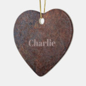 individuelle Name "Rusty Heart" Keramik Ornament (Links)