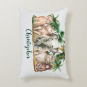 Individuelle Name Safari Tiere Palmen Bäume Dekokissen (Vorderseite(Vertikal))