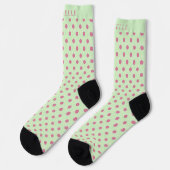Individuelle Name Sage Green Pink Crew Socken (Linkes Detail)