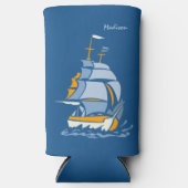 Individuelle Name Sailboat Selters Dosenkühler (Vorderseite)