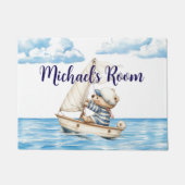 Individuelle Name Sailor Teddy Bar Fußmatte (Vorderseite)