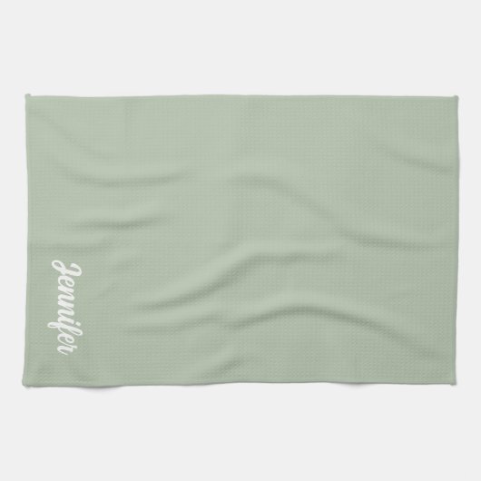Individuelle Name Salbei Geschirrtuch (Horizontal)