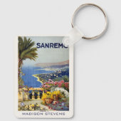 Individuelle Name San Remo Italien Vintage Schlüsselanhänger (Rückseite)