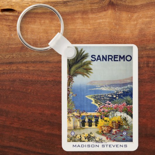Individuelle Name San Remo Italien Vintage Schlüsselanhänger (Vorderseite)