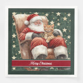 Individuelle Name Santa Claus Christmas Napkins Serviette (Vorderseite)