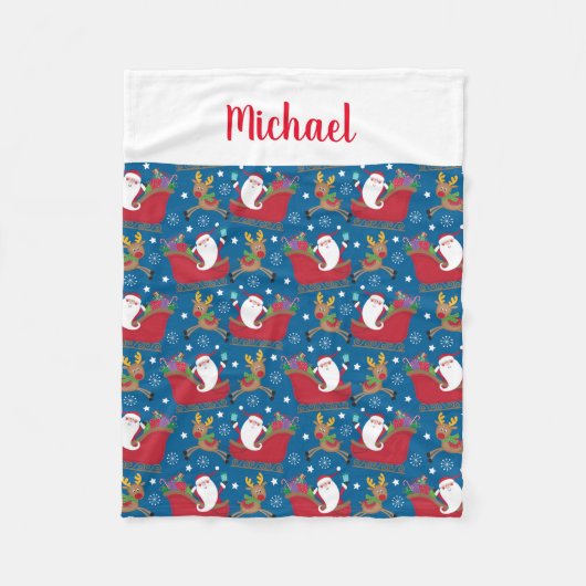 Individuelle Name Santa Reindeer Personalisiert We Fleecedecke (Vorderseite)