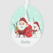 individuelle Name Santa, Rentier & Snowman Ornament (Vorderseite)