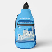 Individuelle Name Santorini Griechenland Crossbody Bag (Vorderseite)