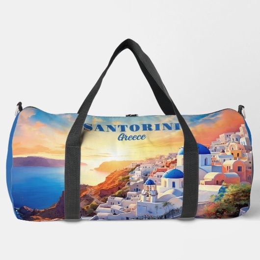 Individuelle Name Santorini Griechenland Sunset Duffle Bag (Vorderseite)