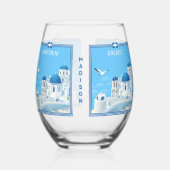 Individuelle Name Santorini Griechenland Weinglas Ohne Stiel (Vorderseite)