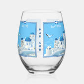 Individuelle Name Santorini Griechenland Weinglas Ohne Stiel (Links)