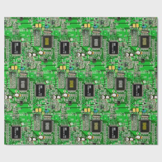 Individuelle Name-Schaltmuster - Grün Geeky Geschenkpapier (Flach)